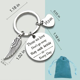ZYSSXNDM Inspirational Birthday Gifts for Mom Sympathy Gift for Loss of Mom Bereavement Gifts for Loss of Mother Keychain Remembrance Gift