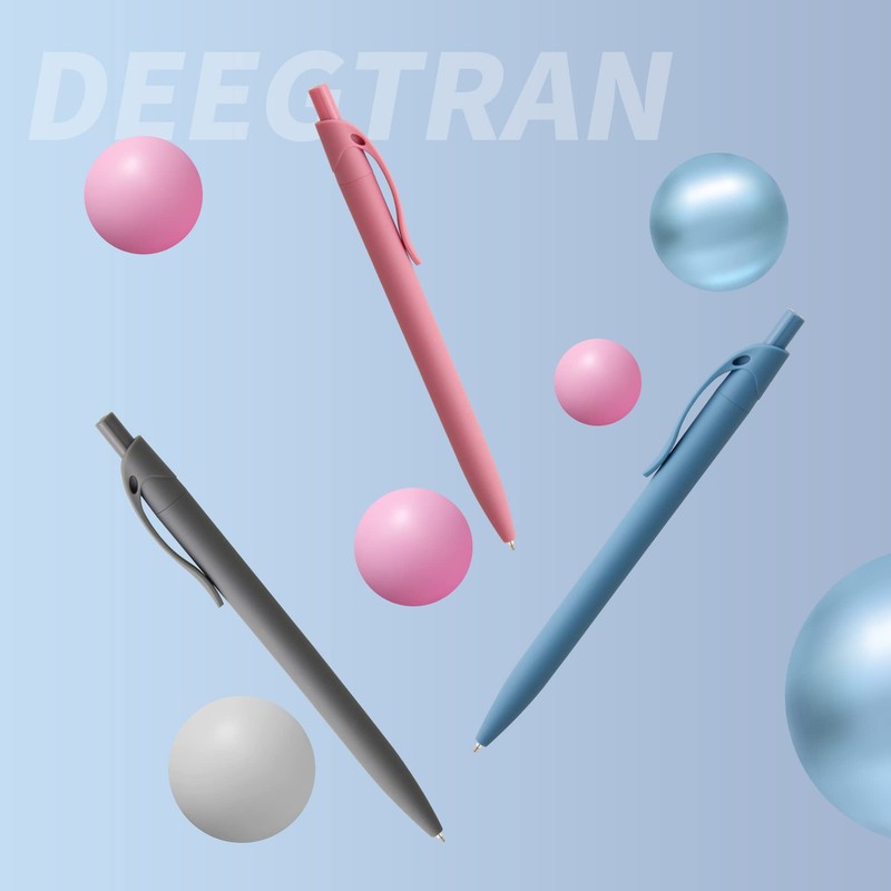 deegtran Pens Bulk, 50 Pack No Bleed Grey Barrel Black