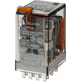 Finder 55.34.8.024.0050 4PDT 7A, 24V AC Coil, AgNi Contact, General Purpose Relay