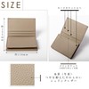 RICKERS Business Card Holder, Cowhide Leather, Unisex, 4 Pockets, grege