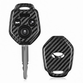 T-carbon Real Glass Fiber Key Fob Cover Compatible with Subaru WRX Key Fob Cover 3D Texture Key Fob Protector fits for Impreza WRX Key Shell Accessories,Silver Black