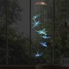 Outdoor Waterproof Solar Panel LED Dragonfly Wind Chimes Home Garden