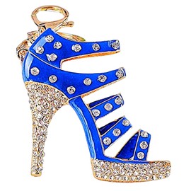 bstedyas Lindo llavero de vidrio con diseño de animales del océano, accesorio para bolso de coche, colgante de bolso, Zapato de tacón alto azul, S