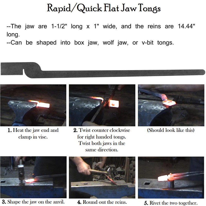 E-cowlboy Rapid Tongs Bundle Set Five Types DIY Blacksmith Tongs