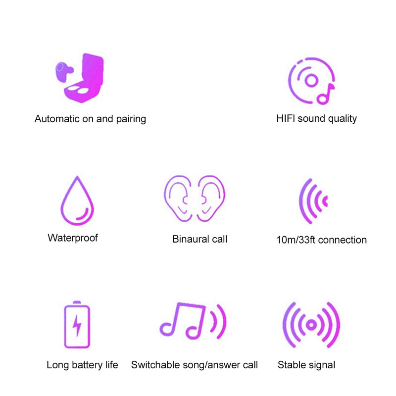 TWS Mini Bluetooth Wireless Headphone Magnetic Charging Binaural Call Sports