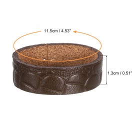 uxcell 4Pcs Leather Belt Loop Keepers - Irregular Pattern Ring Buckle Fits 3.8cm Width Belt Strap for DIY Craft Bag Belt Fixing (Coffee)