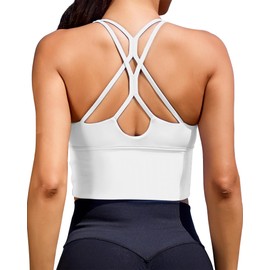 XUNYU Mujeres Sujetadores Deportivos Longline Fitness Crop Tops Tank Gym Camisole Yoga Workout Running Shirts