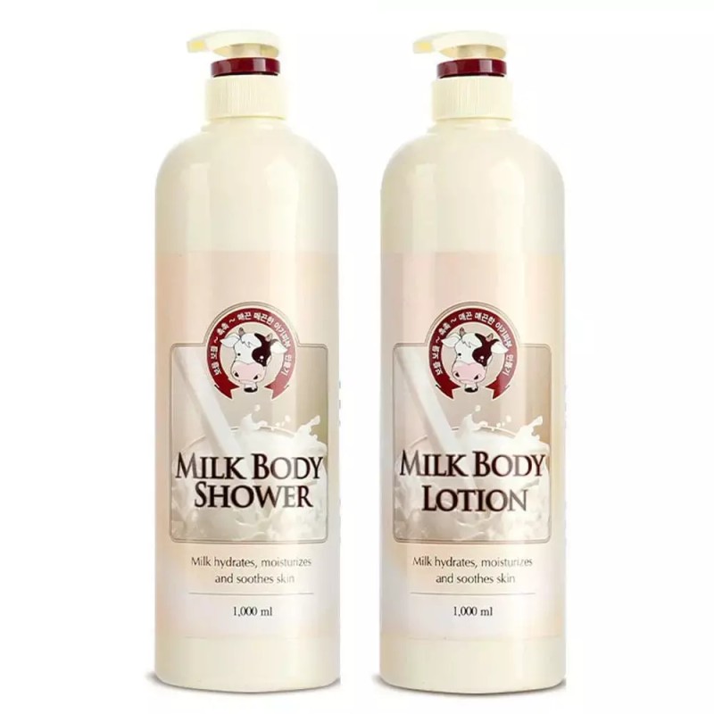 부드러운 우유 보습 케어 바디로션 1개 바디워시 1개 Gentle Milk