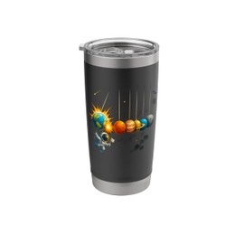 Funny Space Planets Newton Cradle Astronomy Shirt Stainless Steel Insulated Tumbler