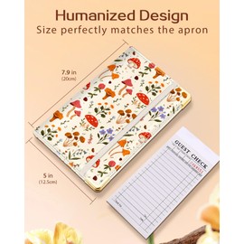 Slohif Server Book for Waitress Cute Serving Books with Zipper Pocket Accessories Leather Server Check Book Restaurant Waiter Server Booklet Organizer Ticket Book Holder Cute Mushroom