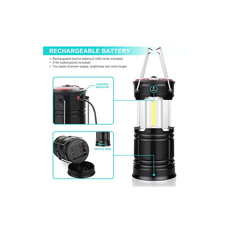 EZORKAS LED Camping Lanterns - Rechargeable & Battery Powered