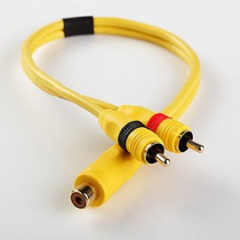 1FT Stereo Jack to 2 Male RCA Plug Adapter Audio Y Cable
