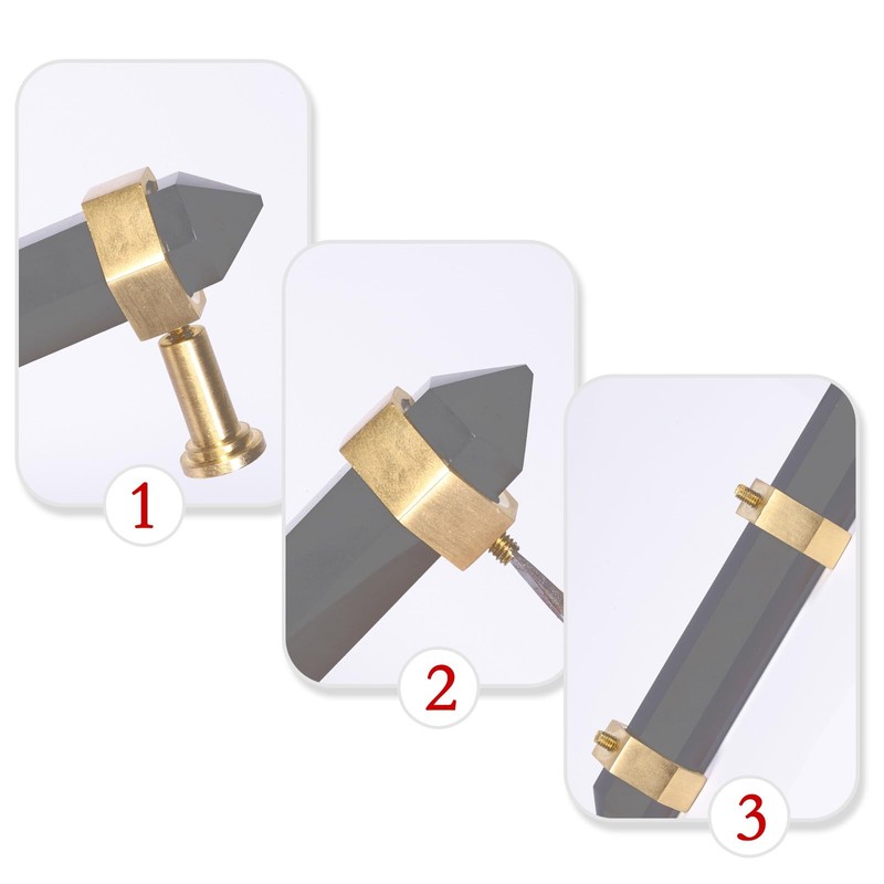 TUMBEELLUWA Double Crystal Points Cabinet Knob with Screws, Stone Wand