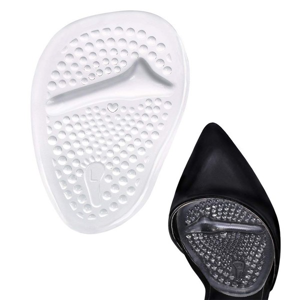 Yosoo Ball of Foot Cojines, (2 o 4 pares de almohadillas para los pies) Almohadillas antideslizantes para zapatos, plantillas de gel para el antepié para mujeres que alivian el dolor durante todo el d