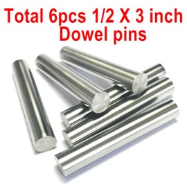 ZDingTech 6PCS 1/2 x 3 Dowel Pins,1/2 inch x 3 inch Metal Dowel pins,Shelf Pegs 1/2 inch,Bearings Alloy Steel pins Wood Bunk Bed Dowel Pins 1/2 Shelf Pins 1/2 inch Metal pins,Shelf Support Pegs