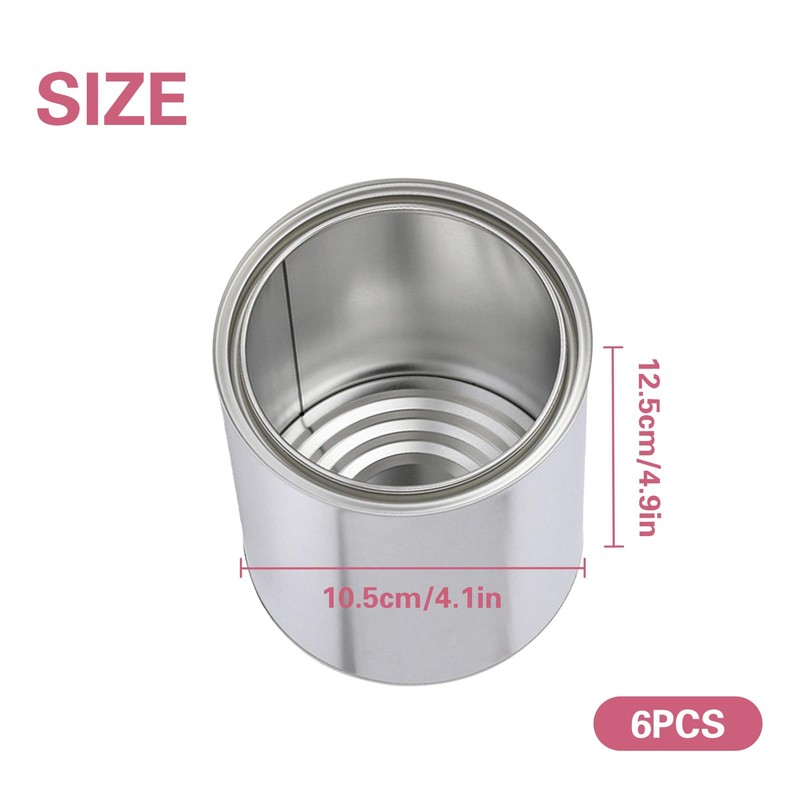 6PCS Metal Paint Cans with Lids Empty Paint Cans Unlined