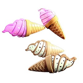 2 Set (4 Ct) White Ice Cream / Pink Ice Cream Beach Towel Clips Jumbo Size for Beach Chair, Cruise Beach Patio, Pool Accessories for Chairs, Household Clip, Baby Stroller