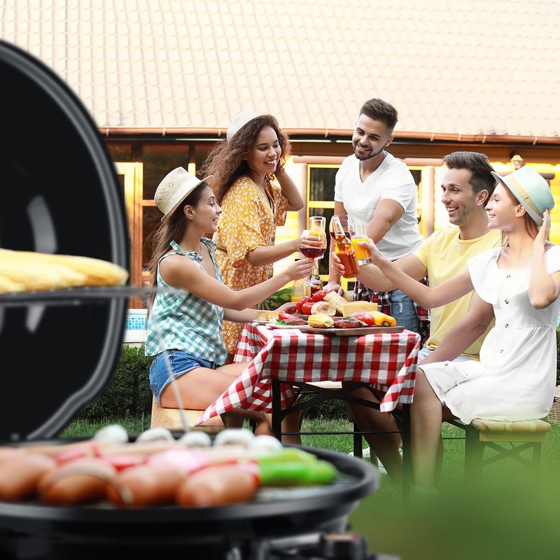 Electric Grill, Techwood Outdoor Electric BBQ Grill, 1600W Portable Removable