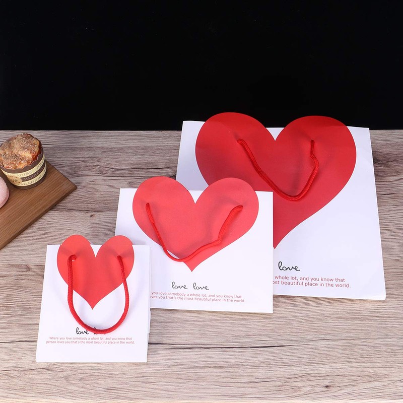 BESTOYARD Handbag, Paper Bag, Heart Shape, Gift Bag, Wrapping Bag,