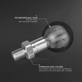 FANAUE 1'' Ball Adapter with M8 x 1.25 Metric Thread Compatible with RAM Mounts B Size 1 Inch Ball Double Socket Arm for RAM Mounts Bike Motorcycle Cell Phone Holder Accessories
