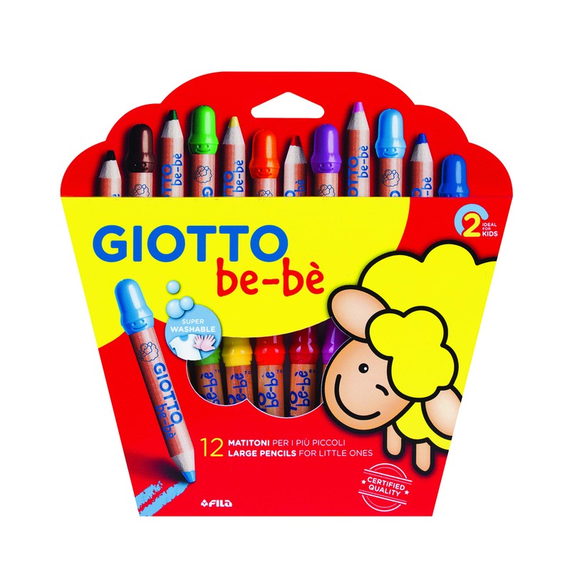 GIOTTO 466500 BEBE SUPER LARGE PENCILS 12 BOX, 4665 00