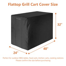Outdoor Cover - Waterproof BBQ Cart Cover Compatible with 40" Cart, 40" L x 24" W x 32" H