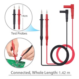 Neoteck 8 Pieces Multimeter Test Lead Kit Professional Electronic Test Lead Accessory Kit Includes Lead Extensions Test Probes Mini Hooks Alligator Clips for School Factory and other Social Fields