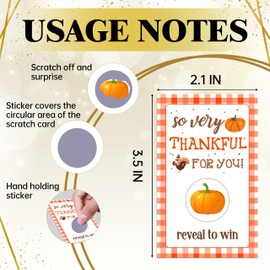 Thanksgiving Games -50 Pack, Scratch Off Thanksgiving Party Game, Trivia Party Activity For Groups Family Adults Festive Raffle Tickets, Holiday Games Ideas Activities Supplies, A10