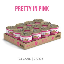 Weruva TruLuxe Cat Food, Pretty in Pink with Wild-Caught Salmon in Gravy, 3oz Can (Pack of 24)