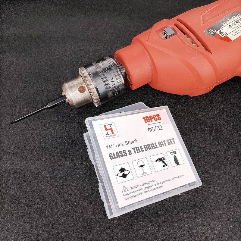 Hymnorq 5/32 Inch Glass and Tile Drill Bit 10pc Set,