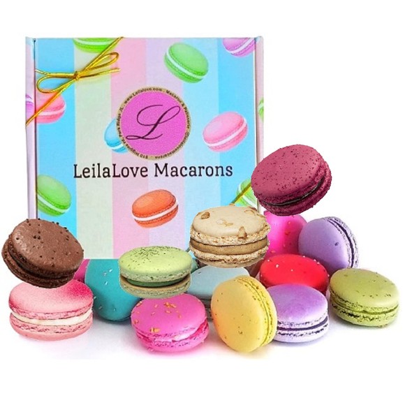 Leilalove Macarons - Gourmet Macaron box of 12 with variety flavors gift box varies in style