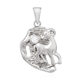 NKlaus Zodiac Zodiac Pendant Zodiac Sun Sign Astrological Sign Horoscope Sign 925 Silver White Zirconia, Sterling Silver