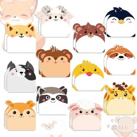 24 Packs Cartoon Sticky Notes Set 12 Designs Note Pads, 720 Sheets, Cute Cartoon Writing Memo Pads for Kids Students School Office Home Supplies, Small Gifts (Multi Animals)
