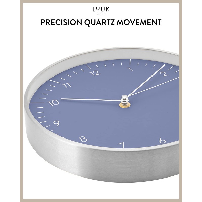 LUUK LIFESTYLE Minimalist wall clock with silent movement, no ticking,