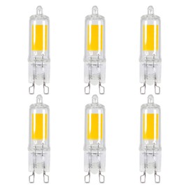 Feit Electric T4 LED Bulb G9 Base, Dimmable, 35W Equivalent, 3000K Warm White, 120V, 350 Lumens, 10,000 Hour Lifetime, UL Listed, BP35G9/830/LED/6, 6 Pack