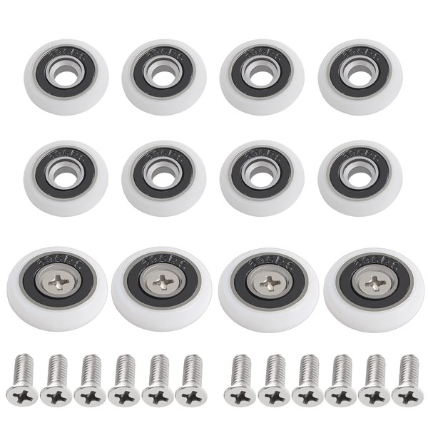 12 Sets Shower Door Wheels, Rollers Replacement Part for Bathroom