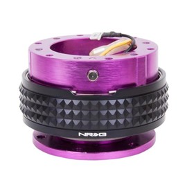 NRG Innovations NRG-SRK-210PP-BK GEN 2.1 Steering Wheel Quick Release Adapter, 6-Hole & 6x70 and 6x74mm Bolt Patterns Quick Release Kit - Purple Body/Black Pyramid Ring