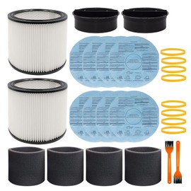 Filter Replacement 90304, 90107 dry filter, 90585 Foam Sleeve Fit for shopvac 90304, 90350, 90333, 90585, 903-04-00, 9030400,5 Gallon Up Wet Dry Vacuum Cleaners, 26 Pack