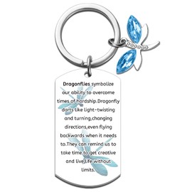 Dragonfly Gifts for Women Dragonfly Lover Keychain Inspirational Gifts for Women Motivational Gift for Friends Sister Daughter Birthday Thanksgiving Christmas Gift Encouragement Dragonflies Keyring