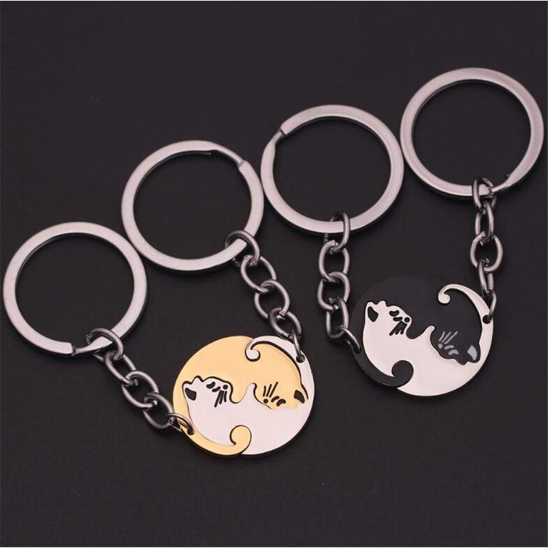 [Y-YING] Lazy Cat Pair Key Chain Key Ring Cute Cat