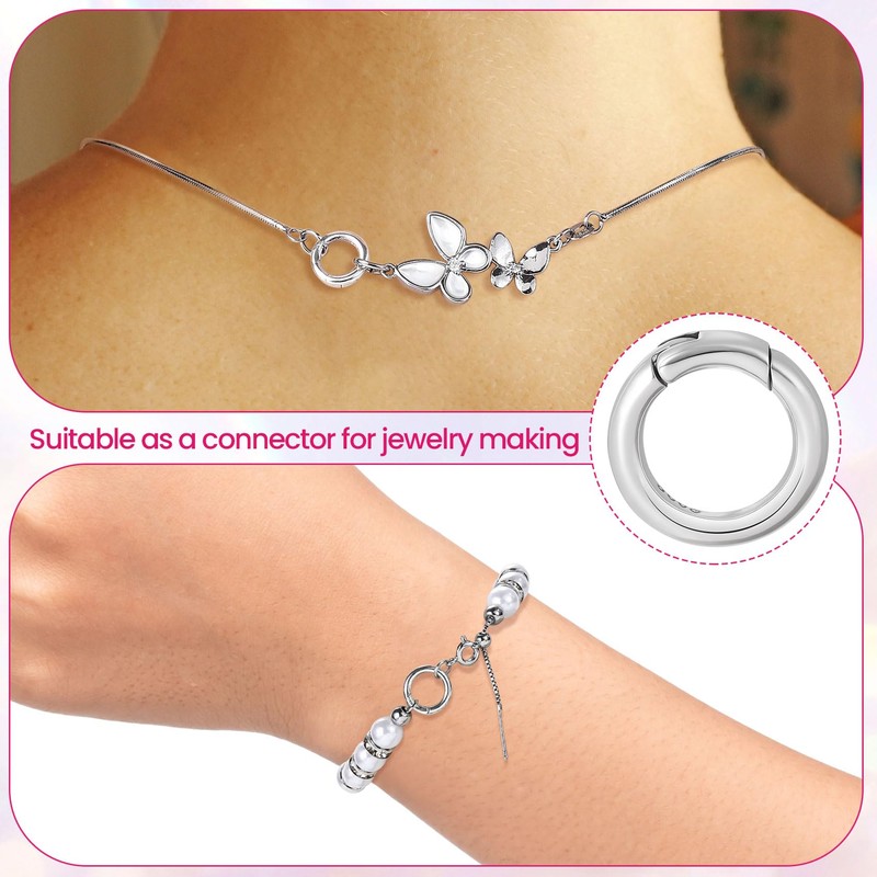 Pndeyo 1pc 925 Sterling Silver Round Jewelry Clasps, 0.48x0.48in, Gold