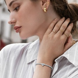 VEEDOFA 30th Birthday Gifts for Women, Hypoallergenic Adjustable Bead 925 Sterling Silver Bracelet for Women, 30th Birthday Presents for Mum Grandma Auntie Sister Friends