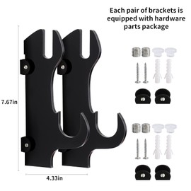 Samurai Sword Wall Mount-Katana Stand Wall Mount-(Black-2 Set) Sword Wall Mount Display-Samurai Sword Wall Mount 2 Tier-Sword Wall Mount-Martial Arts Swords Mount Display (Swords Not Included)