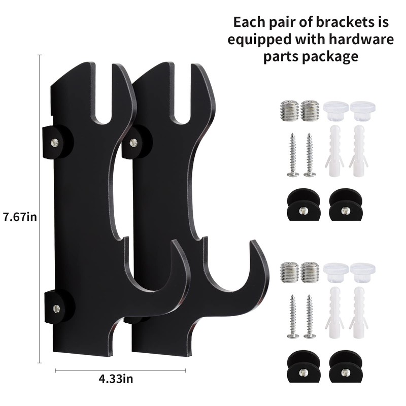 Samurai Sword Wall Mount-Katana Stand Wall Mount-(Black-2 Set) Sword Wall