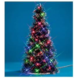 Lemax 94522 Multi Light Fir Tree, Colorful Decorated Lights Up Miniature Tree, X'mas Decor/Gift/Collectible, Electronic Accesosory, On/Off Switch, Excludes AA Size 1.5V Batteries, 10.63"x6.30"x6.30"