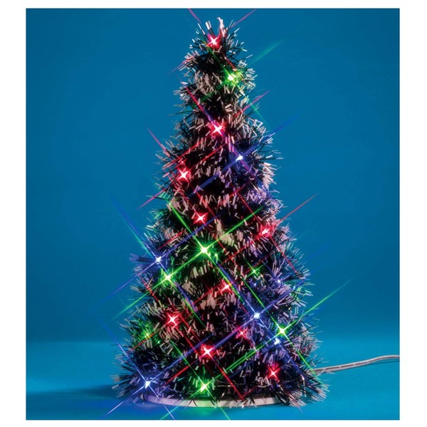 Lemax 94522 Multi Light Fir Tree, Colorful Decorated Lights Up Miniature Tree, X'mas Decor/Gift/Collectible, Electronic Accesosory, On/Off Switch, Excludes AA Size 1.5V Batteries, 10.63"x6.30"x6.30"