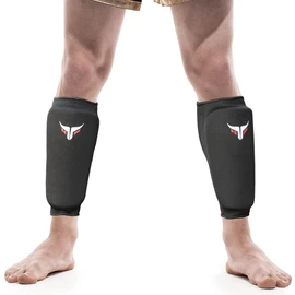Mytra Fusion Shin Pad G-Tech Padding Elasticated Kick Boxing Muay Thai Training (S/M, Black)