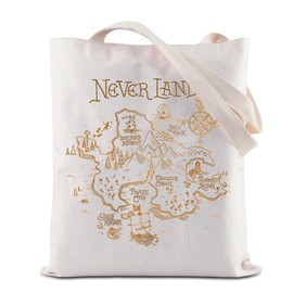 ZJXHPO Peter Tote Bag Neverland Map Handbag Neverland Trip Shoulder Bag Never Grow Up Reusable Grocery Shopping Bag (Neverland Tote)