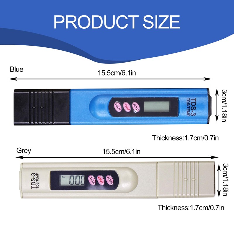 Bettinay 2 PCS Waterproof TDS Meter Digital Water Tester with