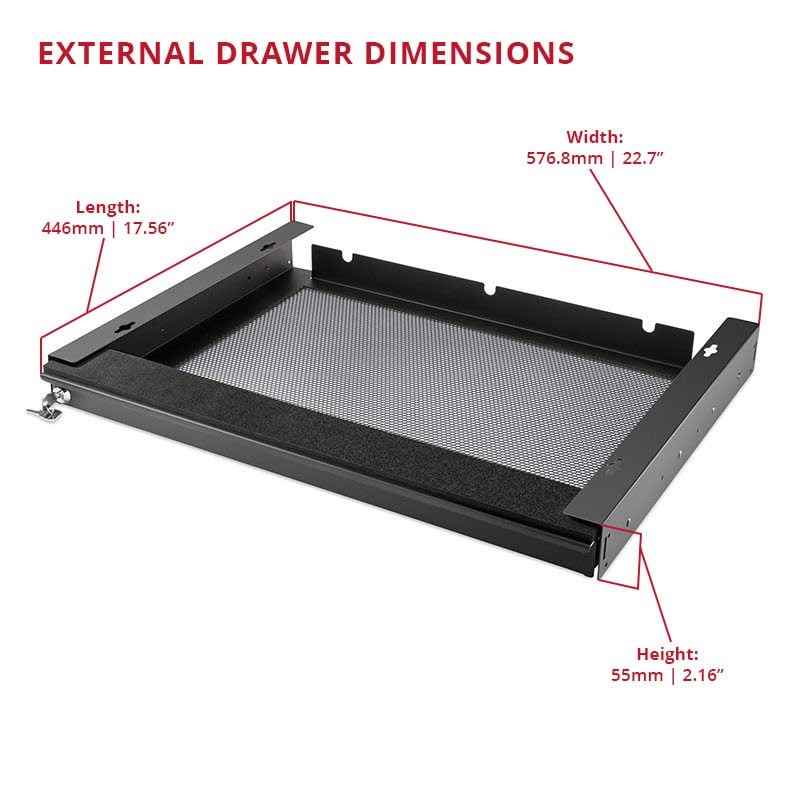 Penn Elcom Under Desk Laptop Drawer, Lockable, for 20” Laptops